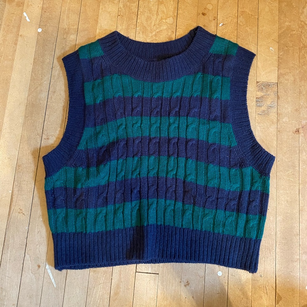 Green and Blue Sweater Vest